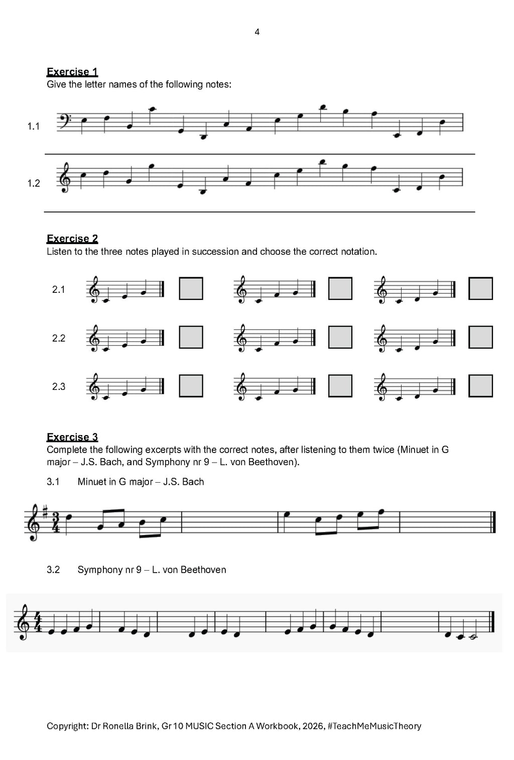 Grade 10 Music as a Subject — Section A: Music Literacy (CAPS) 2027
