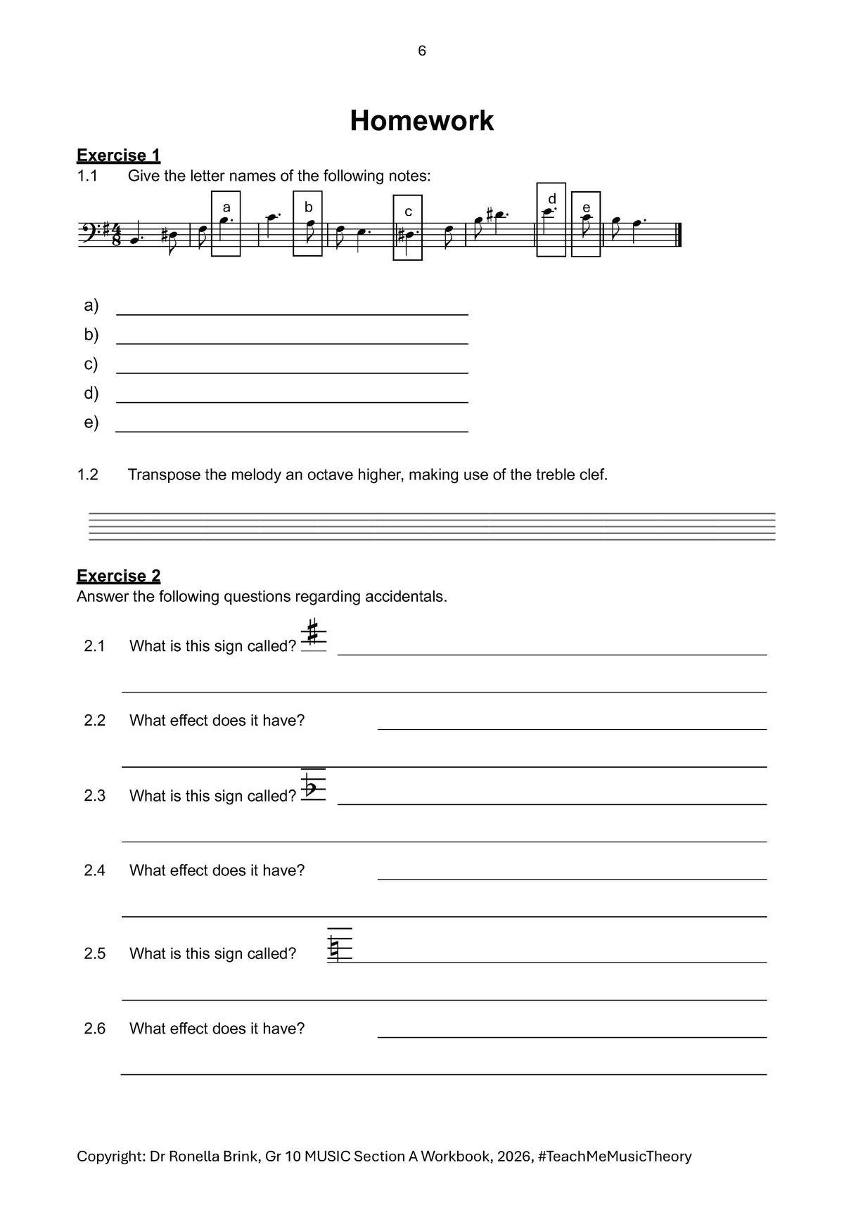 Grade 10 Music as a Subject — Section A: Music Literacy (CAPS) 2027