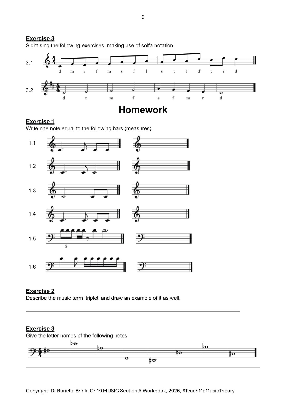 Grade 10 Music as a Subject — Section A: Music Literacy (CAPS) 2027