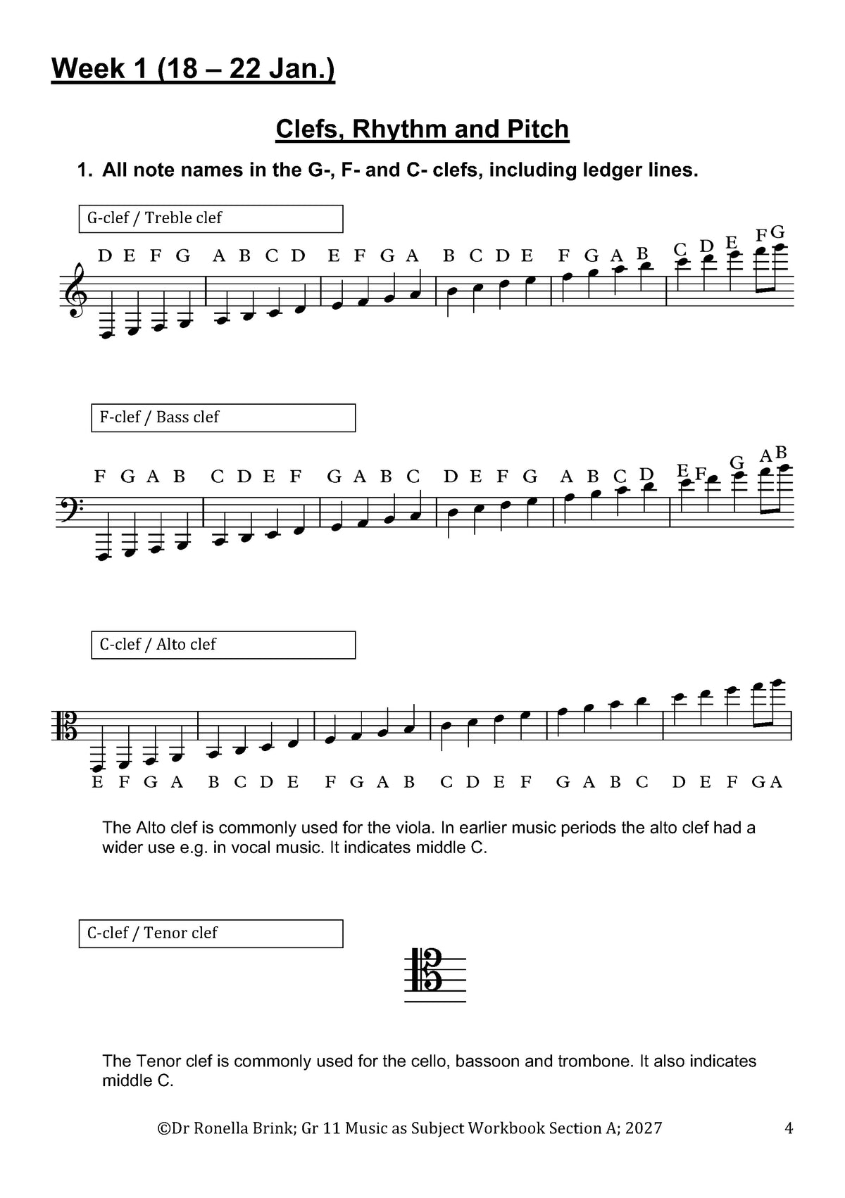 Grade 11 Music as a Subject — Section A: Music Literacy (CAPS) 2027