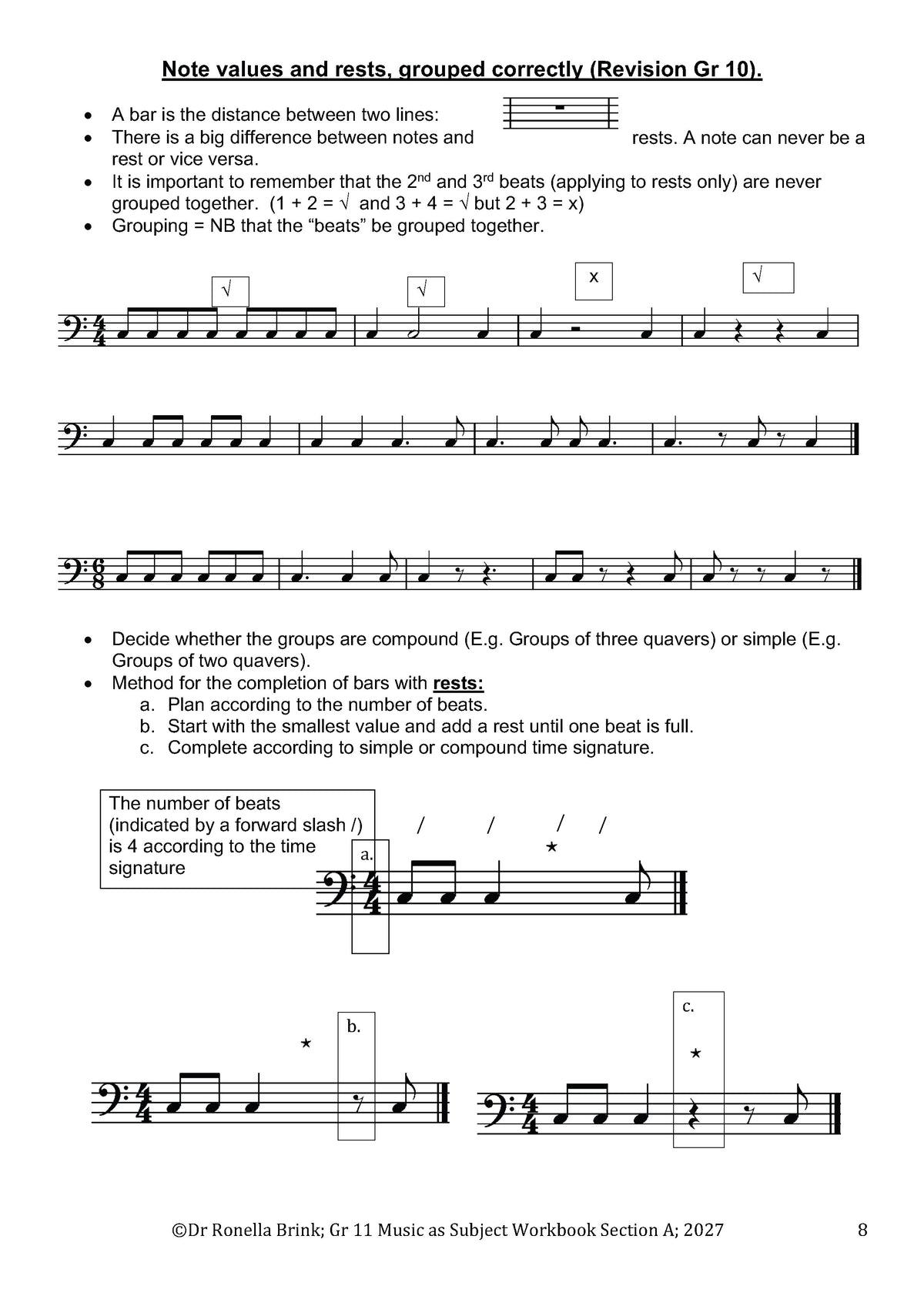 Grade 11 Music as a Subject — Section A: Music Literacy (CAPS) 2027