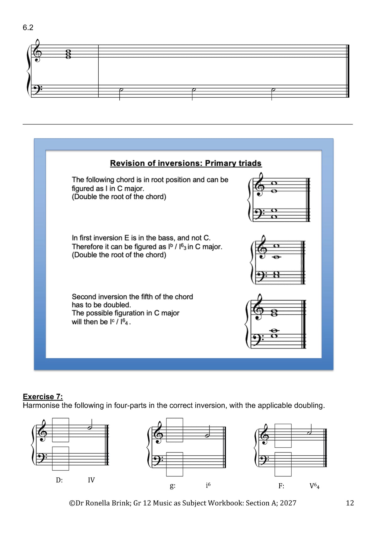 Grade 12 Music as a Subject — Section A: Music Literacy (CAPS) 2027