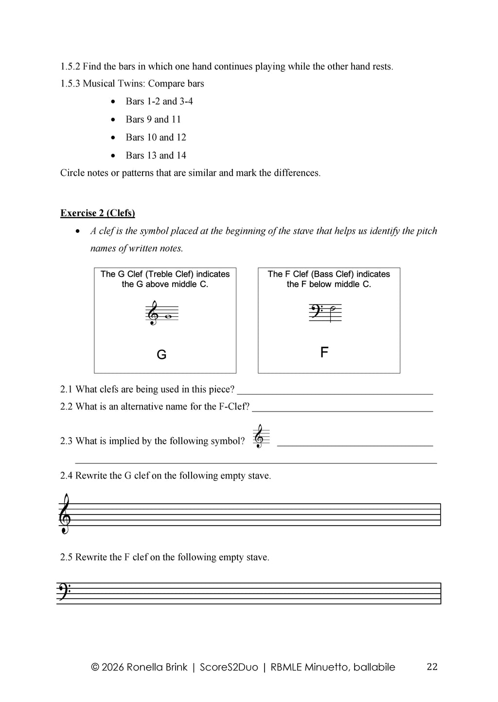 Minuetto ballabile | RBMLE Grade 1 Piano Repertoire Study – J. C. Bach & F. P. Ricci