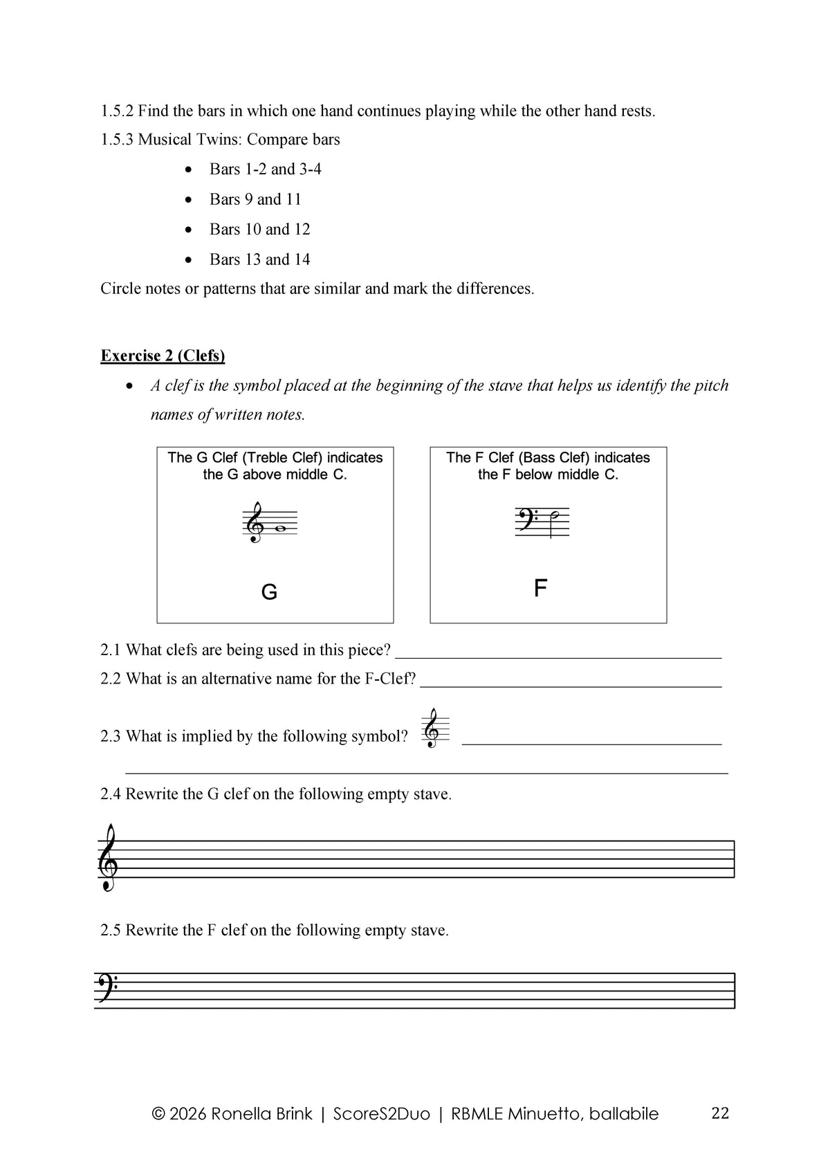 Minuetto ballabile | RBMLE Grade 1 Piano Repertoire Study – J. C. Bach & F. P. Ricci
