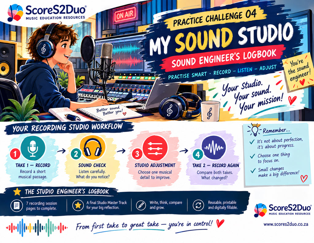 My Sound Studio | Sound Engineer Music Practice Challenge & Logbook – Digital PDF