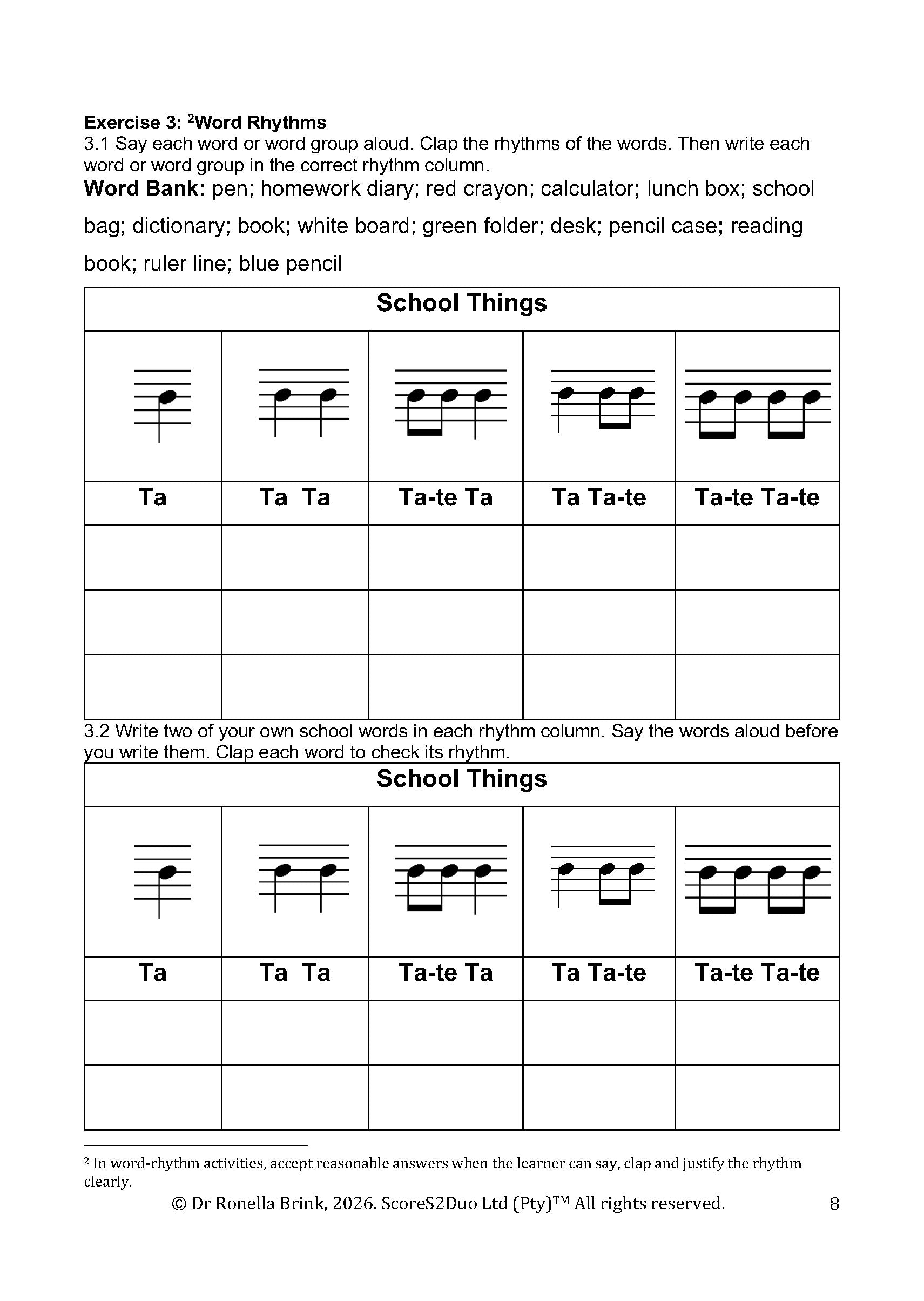 My Music Workbook: Pre-Grade 1 Music Literacy