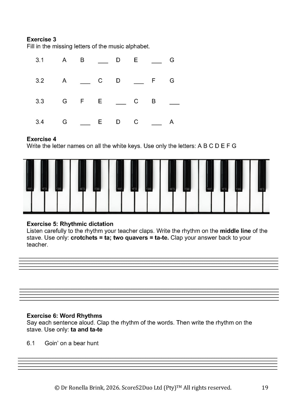 My Music Workbook: Pre-Grade 1 Music Literacy