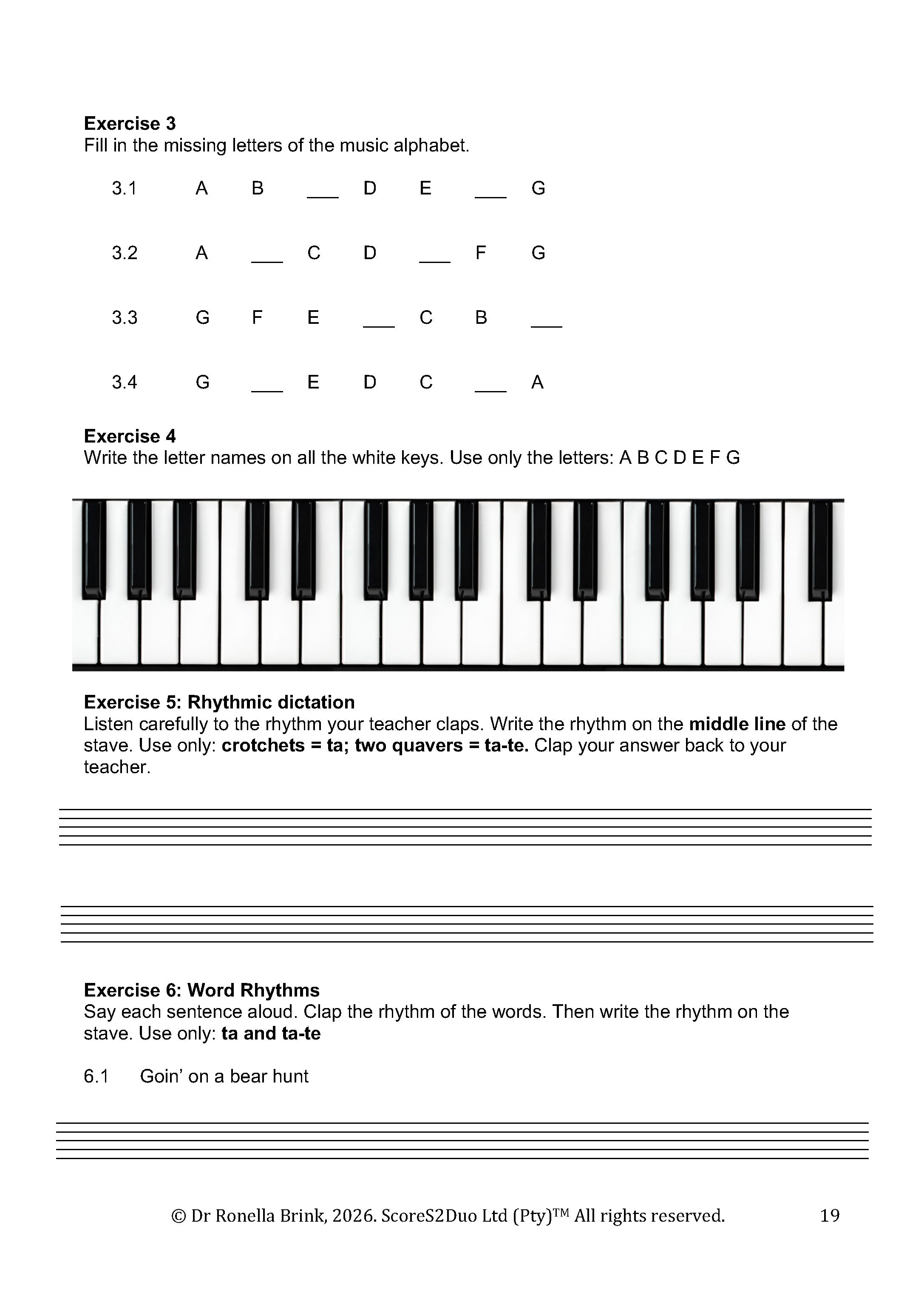 My Music Workbook: Pre-Grade 1 Music Literacy