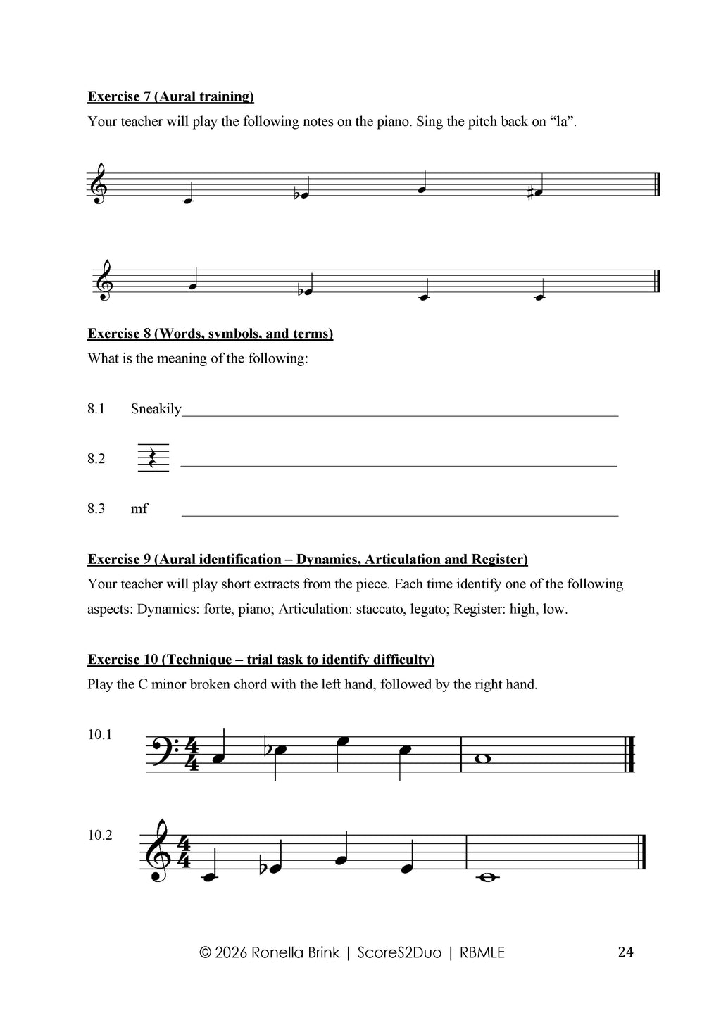 Digital product: Repertoire-Based Music Literacy Education (RBMLE) Stealth Mode (Melody Bober) TCL Grade 1 Piano