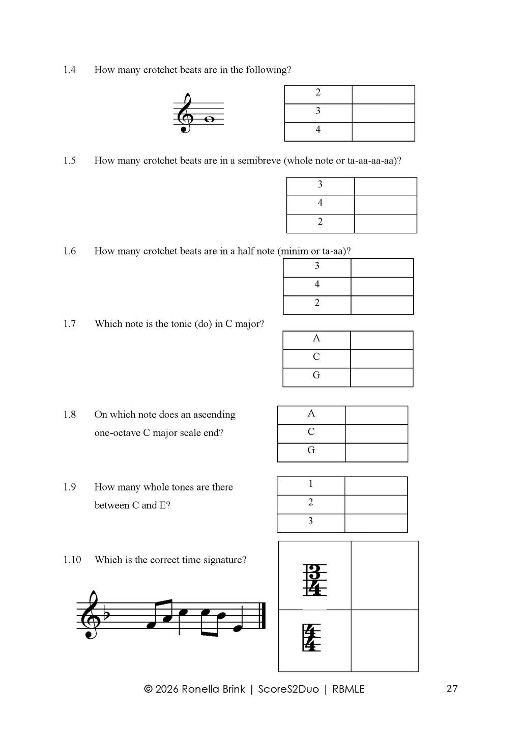 Digital product: Repertoire-Based Music Literacy Education (RBMLE) Stealth Mode (Melody Bober) TCL Grade 1 Piano