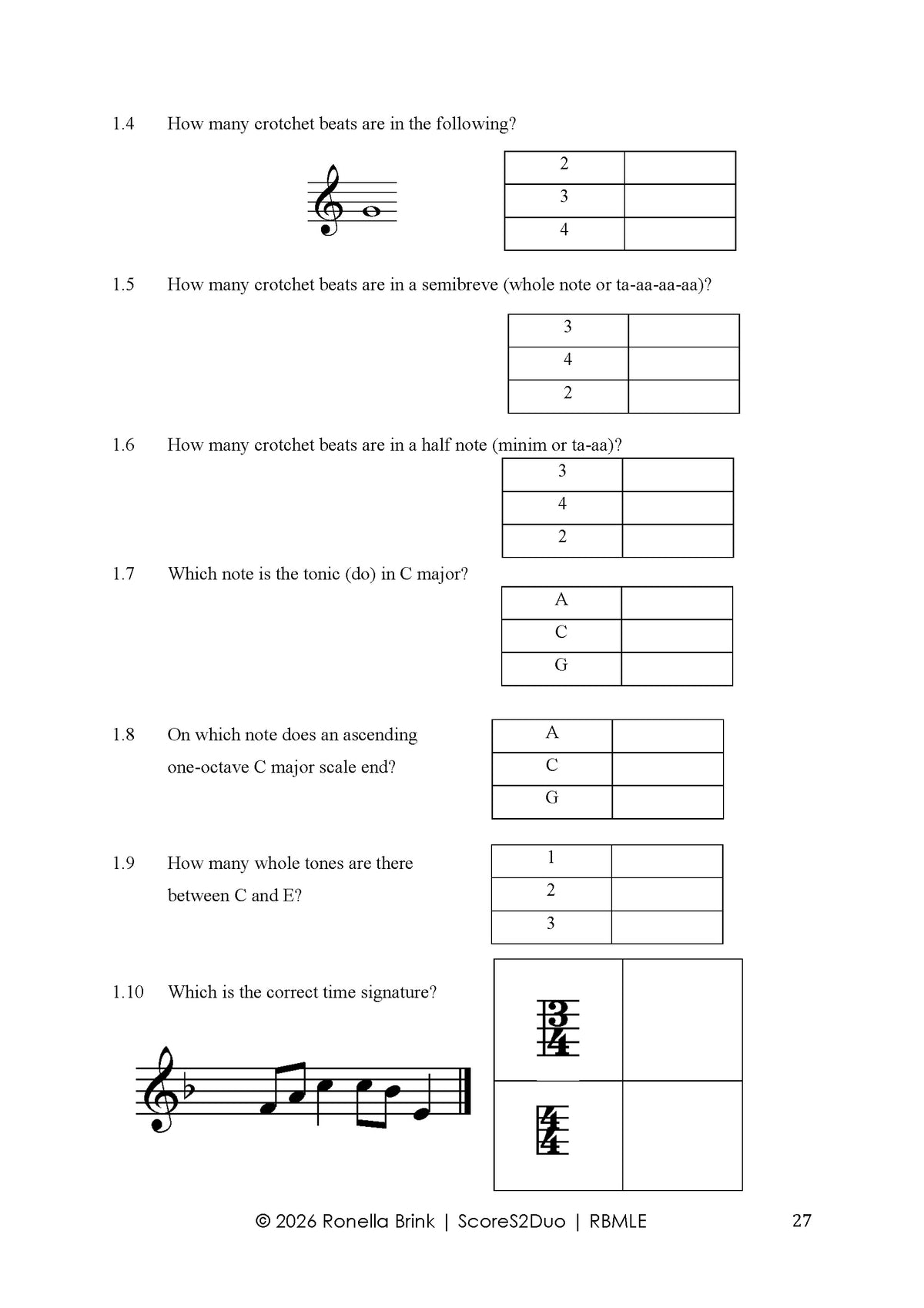 Digital product: Repertoire-Based Music Literacy Education (RBMLE) Stealth Mode (Melody Bober) TCL Grade 1 Piano