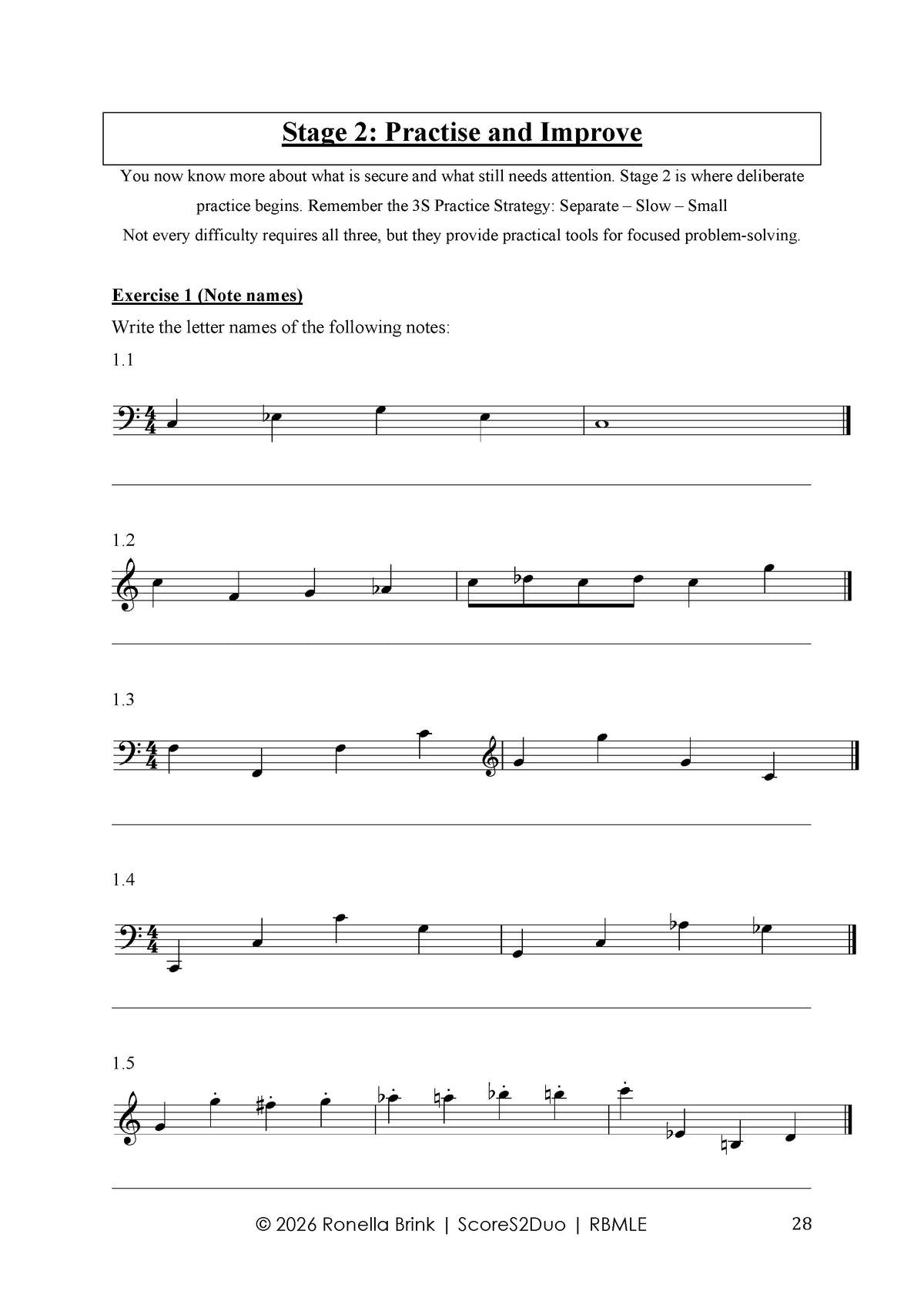 Digital Product: Repertoire-Based Music Literacy Education Worksheets on Stealth Mode (written by Melody Bober)