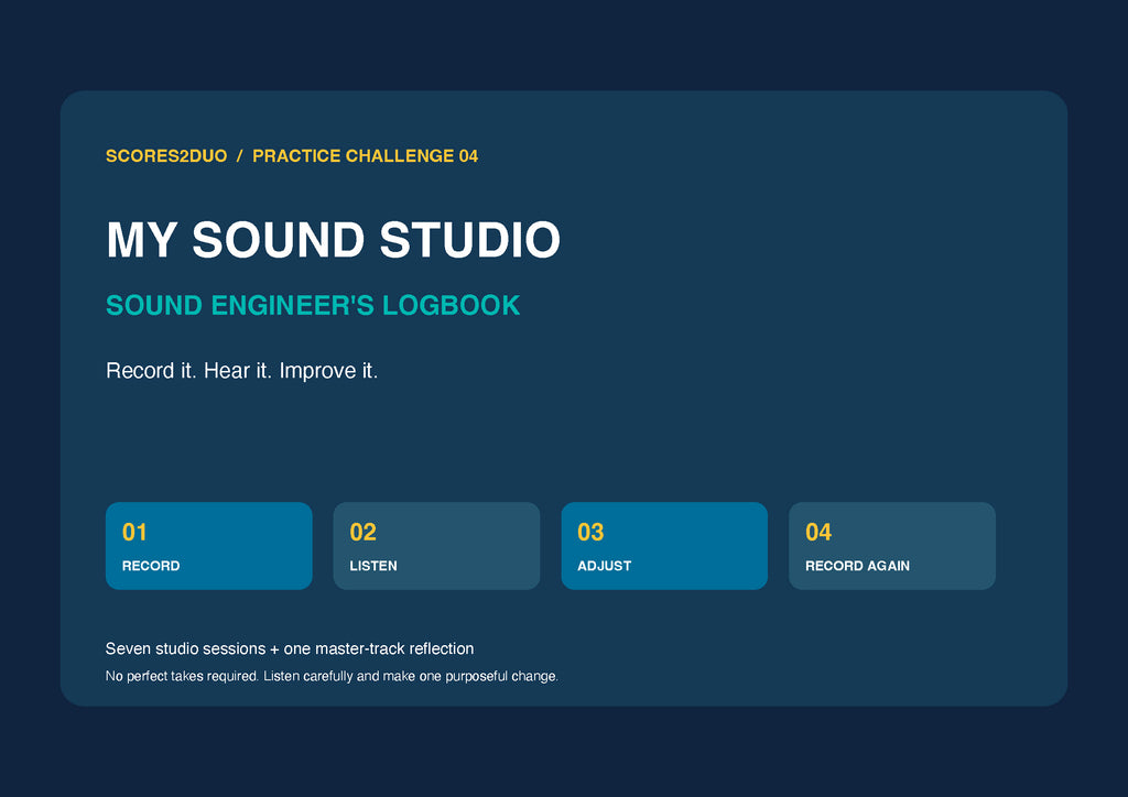 My Sound Studio | Sound Engineer Music Practice Challenge & Logbook – Digital PDF