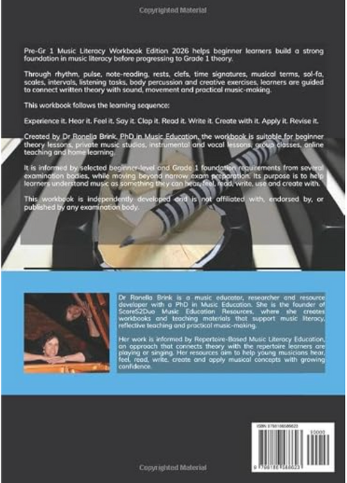 My Music Workbook: Pre-Grade 1 Music Literacy
