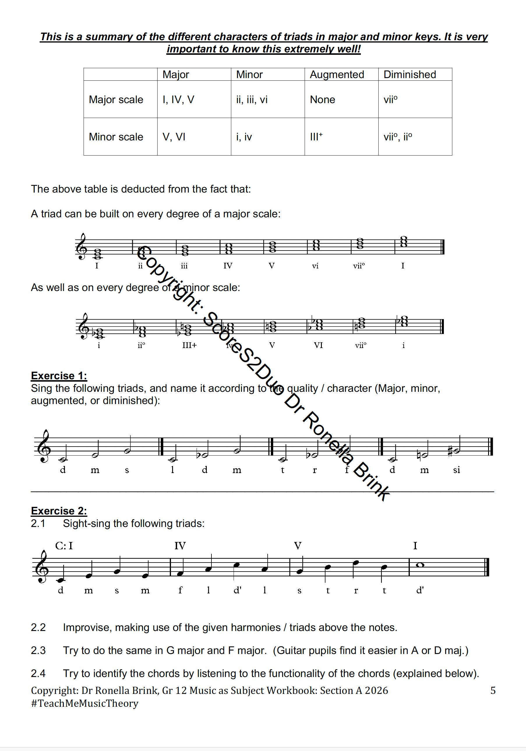 Music Literacy Workbook Section A Gr 12 - 2026