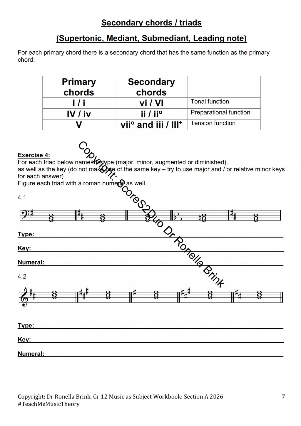 Music Literacy Workbook Section A Gr 12 - 2026