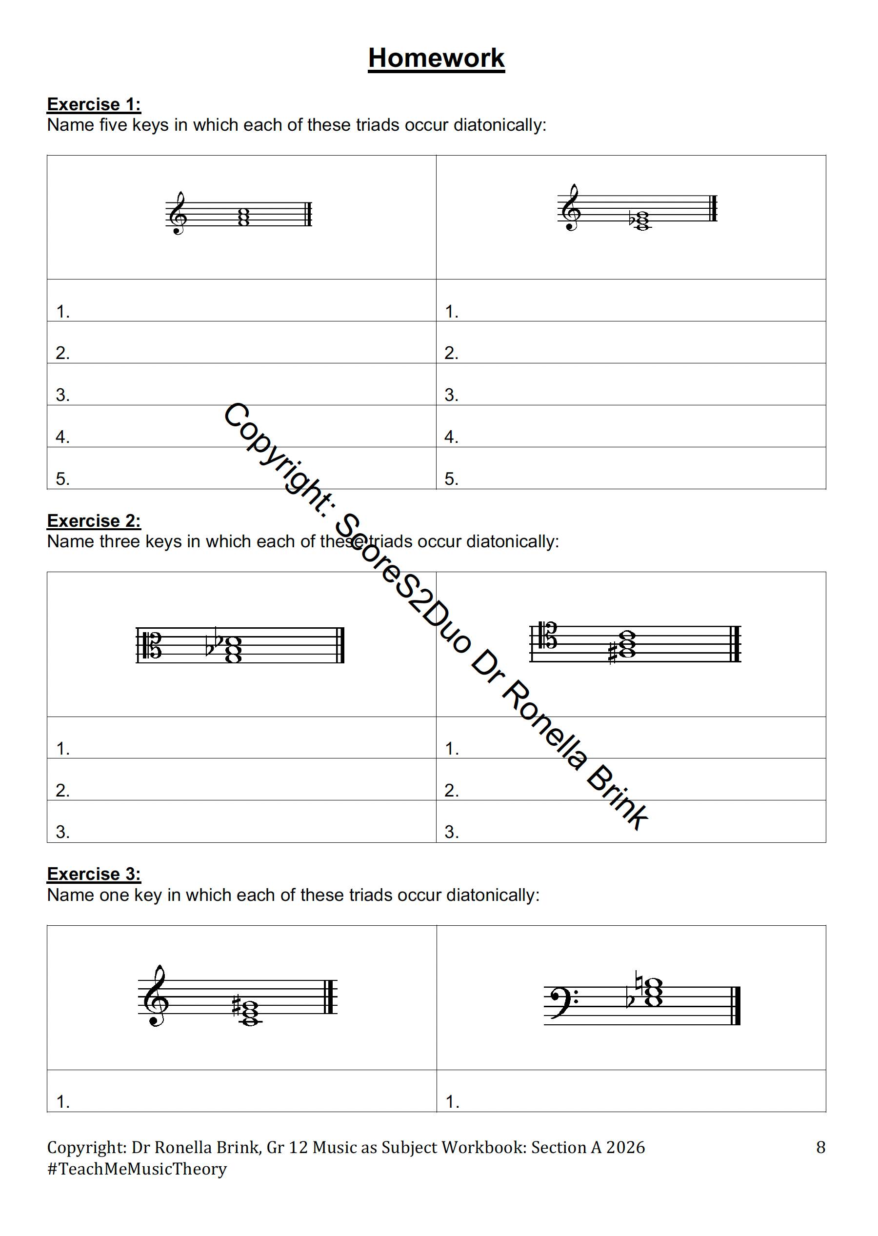 Music Literacy Workbook Section A Gr 12 - 2026