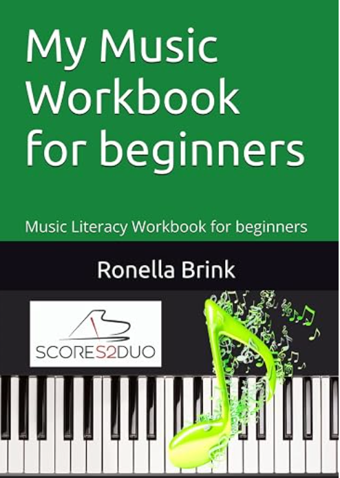 My Music Workbook for Beginners - front cover by Ronella Brink