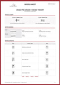 UNISA Pre-Grade 1 Music Theory Speed Sheet
