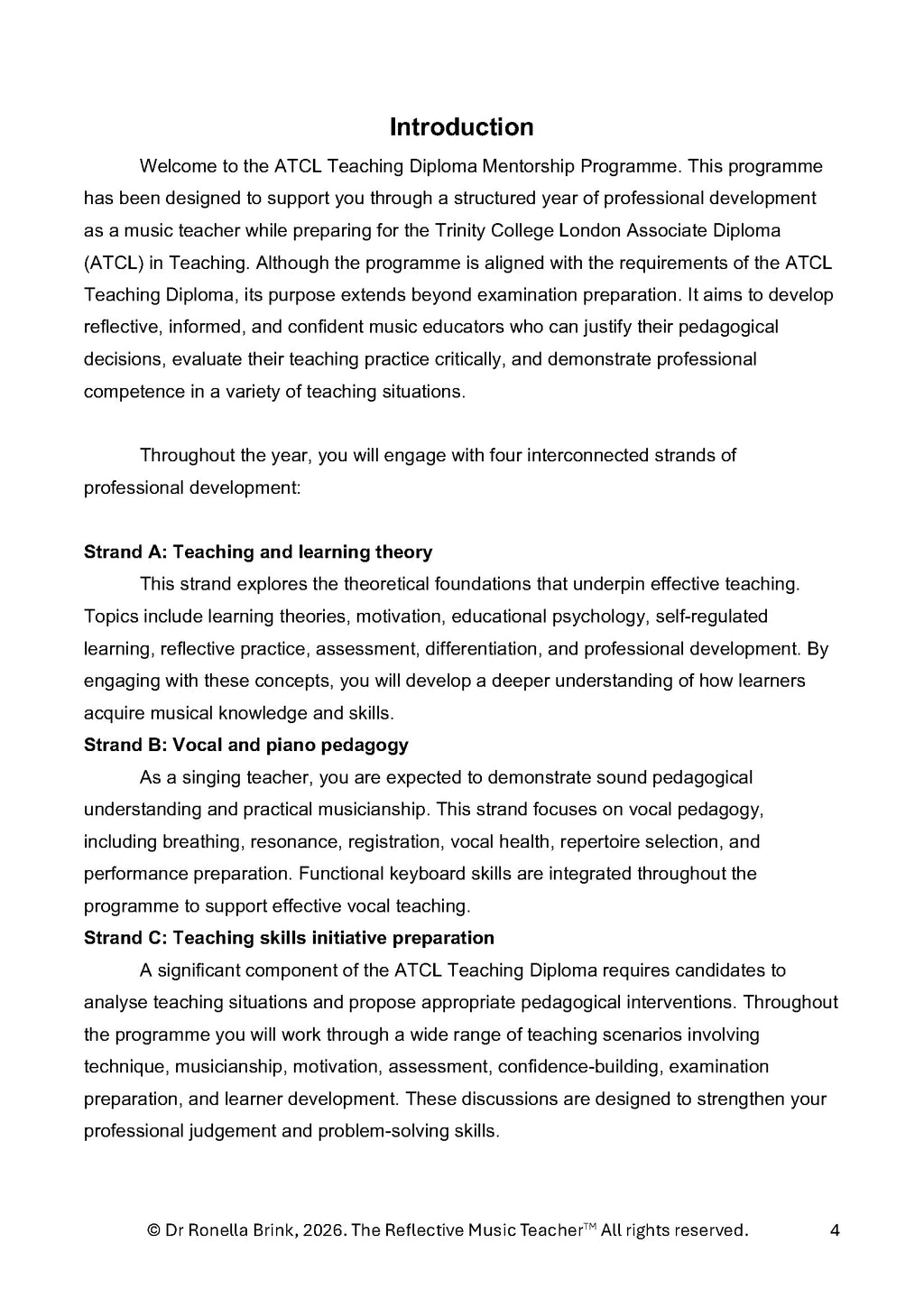 ATCL Music Teaching Diploma: Candidate Year Planner & Portfolio Workbook: Vocal Studies