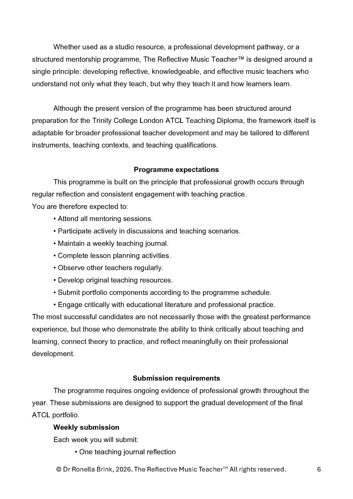 ATCL Music Teaching Diploma: Candidate Year Planner & Portfolio Workbook: Vocal Studies