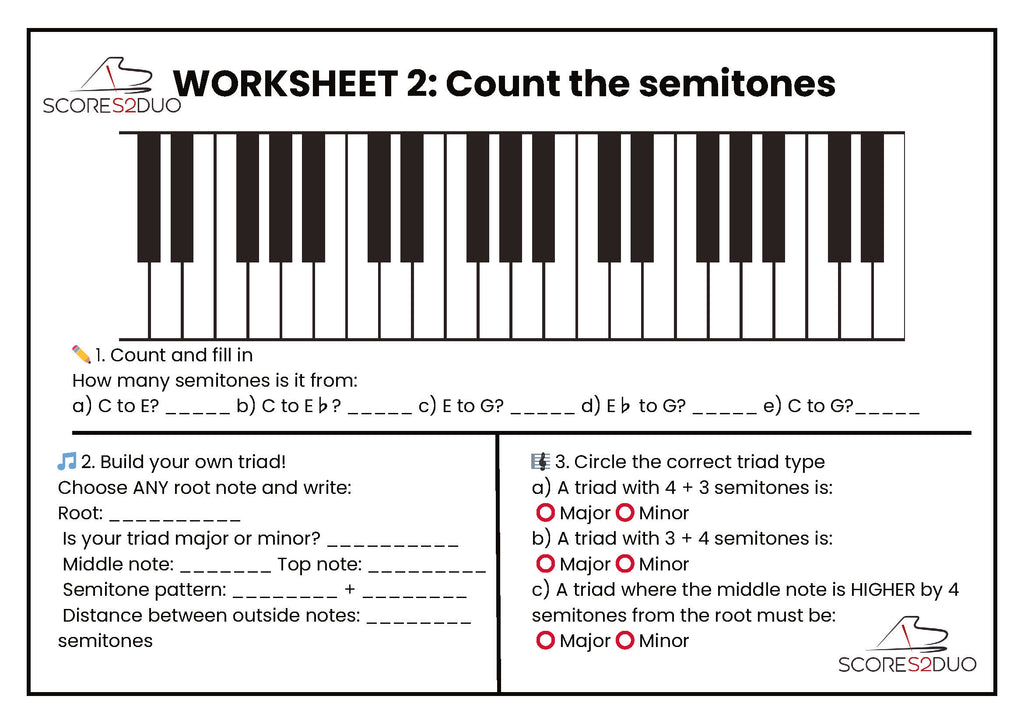 Major & Minor Triads Made Easy | Free Music Theory Worksheets