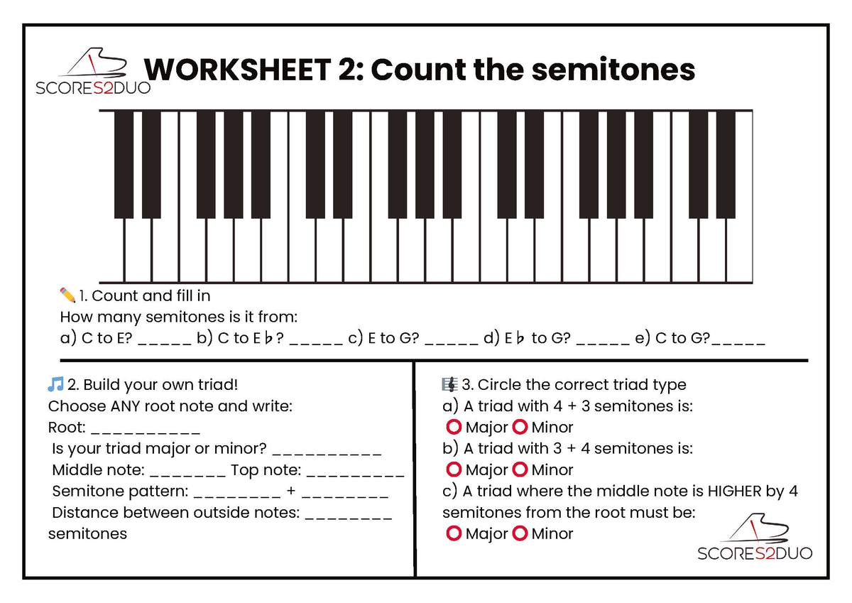Major & Minor Triads Made Easy | Free Music Theory Worksheets